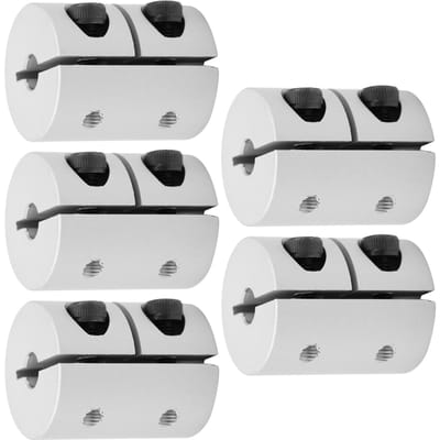 5 stuks Schachtkoppeling Koppeling Aluminiumlegering Connector voor 3D-printer Servo Stappenmotor gray