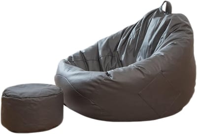 Zitzakhoes - Vloerkussenhoes Poef - Ontspannen Zitten - Waterdichte Technische Stof - 120 x 130 cm - Grijs