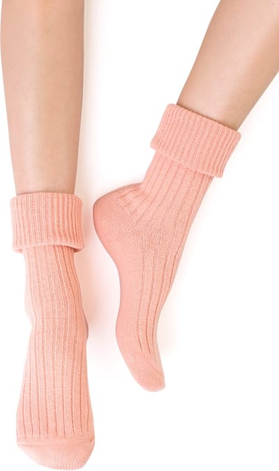 Huissokken-bedsokken-wintersokken-drukvrij-dames-meisjes-lichtoranje-maat 35-37
