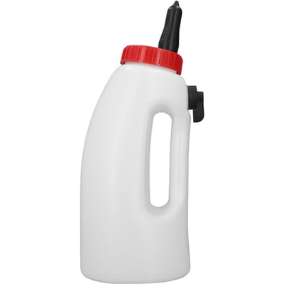 Biberon à lait pour veau 4L Nourrisseur à lait pour veau nouveau-né Équipement d'alimentation pour ferme avec poignée Tétine white