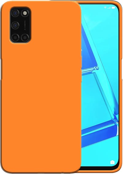 Smartphonica Siliconen hoesje voor OPPO A52 case met zachte binnenkant - Oranje geschikt voor Oppo A52