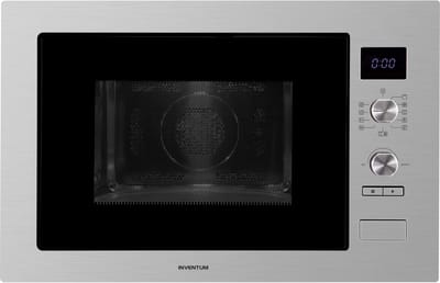 Inventum IMC6032F - Inbouw combi-oven - Hetelucht - Magnetron - Grill - 32 liter - 38 cm hoog - Tot 220 graden - RVS/Zwart