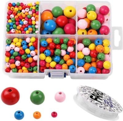 Fako Bijoux - DIY Houten Kralen Set - Gekleurd - Sieraden Maken - 6-20mm - 1105 Stuks