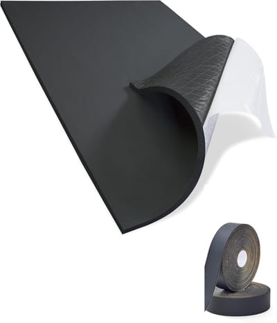 Rubberen Isolatie Plaat - Flexibel Schuim - Geluidsisolatie Warmte - Zelfklevende Coating - 10mm Dikte 1m² - Zwart