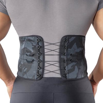Mövibrace - Rugband onderrug - Zwart / Camouflage - Unisex - Maat S/M