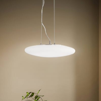 Lindby LED hanglamp Gunda, wit, glas, Ø 47 cm, dimbaar