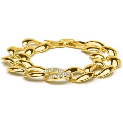 Luxenter Armband met schitterende zirkonia, afgewerkt in 18k geelgoud - Shinthi