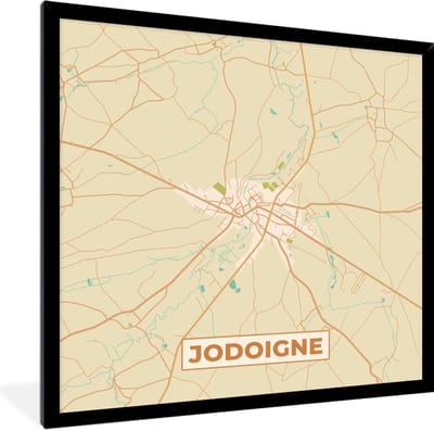 Fotolijst incl. Poster - Kaart - Geldenaken - Vintage - Plattegrond - Stadskaart - 40x40 cm - Posterlijst