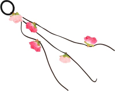 Haarsoires Haarelastiek – Bloemen 4cm - Linten 25cm – Endless – Fuchsia Roze
