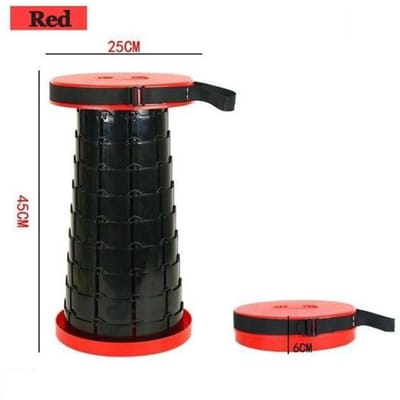 Outdoor Handige opvouwbare draagbare stoel Vissen Camping BBQ-wachtrij Toerisme Ultralichte draagbare opvouwbare kruk Strandstoel Tuinstoel rood