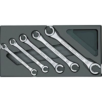 Gedore 1731157 1500 ES-400 Dubbele ringsleutelset 5-delig Sleutelbreedte (metrisch) 8 - 19 mm