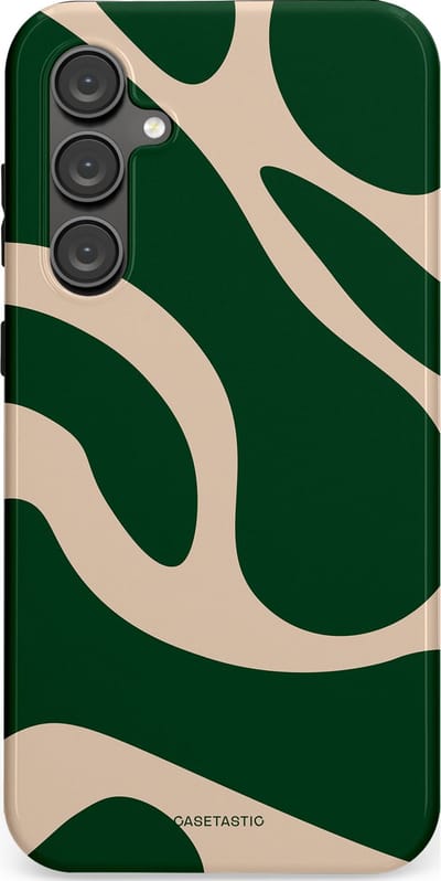 Casetastic hoesje geschikt voor Samsung Galaxy S23 FE - Dubbellaagse bescherming - Groen Bos en Zand Duinen - Fashion Case - Donkergroen Zand