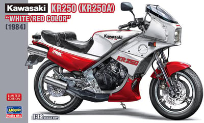 Hasegawa Modelbouwpakket Auto - 21745 Kawasaki KR250 (KR250A) White/Red Color 1984 Plastic - 1:12 - Modelbouw