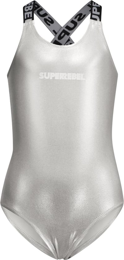 SuperRebel R501-5001 Meisjes badpak-silver foil-Maat 10-140