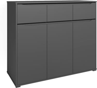 Commode - Ladekast Dressoir - Opbergen Woonkamer - Front zonder handgrepen - 120 x 101.6 cm - Antraciet