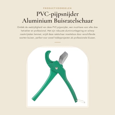 Dailygoods- Pijpsnijder - Aluminiumlegering - Rateltechnologie - Lichtgewicht - Snijden zonder glijden - Comfortabele grip - Hoogwaardige kwaliteit - Buisratelschaar