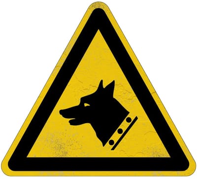 Waakhond waarschuwingsbord - W013 | Sign Again materiaal | 15 cm