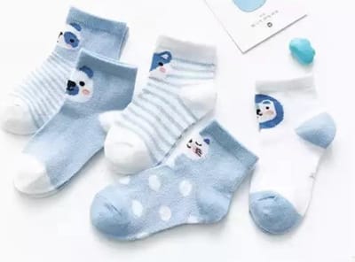 5 paar New born Baby sokken - Set Babysokjes - 0-6 maanden - Blauwe Babysokken - multipack - Dierensokken - Beestenboel - Baby Sokken - New born sokken - Kraamcadeau voor Jongen of Meisje - Babyshower Cadeau - Kraammand