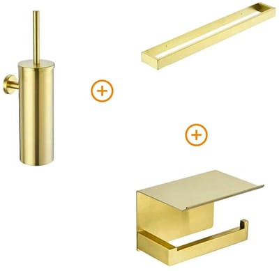 Toilet accessoires set Mat goud exclusief