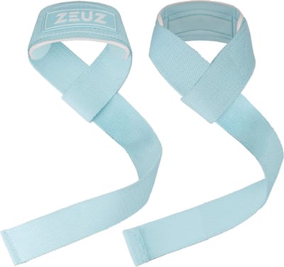 ZEUZ 2 Stuks Lifting Straps voor Fitness, CrossFit, Powerlifting, Gewichtheffen & Krachttraining – Sport Wrist Wraps – Blauw