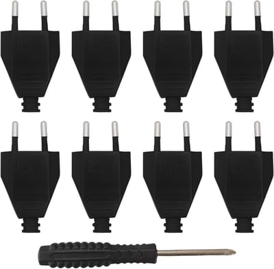Flat Euro Stekker Set van 8 Stuks 230V 2.5A Inclusief Schroevendraaier voor Gemakkelijke Installatie van Huishoudelijke Apparaten en Verlichting