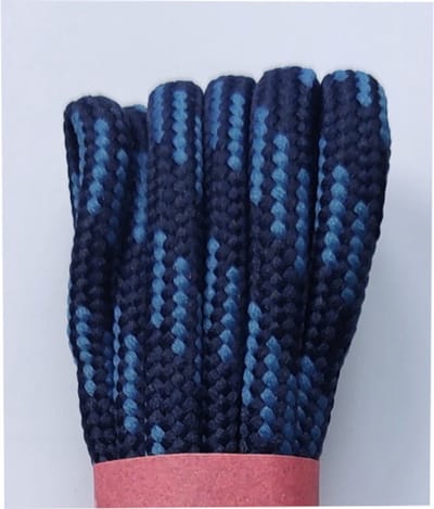 Strickers Veter - Donkerblauw/Blauw - Meerkleurig - Extra Dik Rond - Lengte 120 cm - Dikte 5 mm - Bergschoen - Wandelschoen - Schoenveter