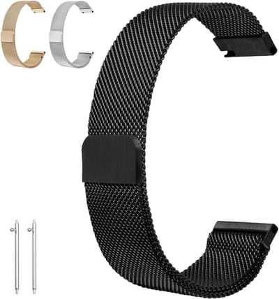 Horlogebandje 20/22mm - Mesh Woven - Verstelbaar RVS - Snelle afneembaarheid voor smartwatches - SnelShoppen