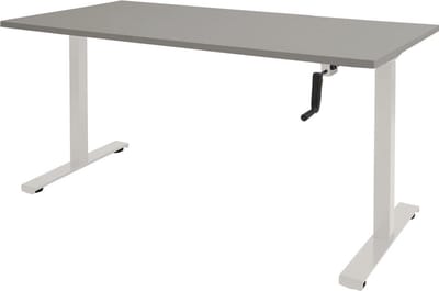 Zit Sta bureau - Slinger 160x80 grijs - wit frame