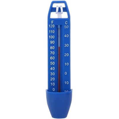 Drijvende zwembadthermometer Watertemperatuurthermometers met touw voor buiten, binnen blauw