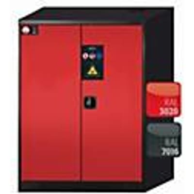 asecos CS-CLASSIC chemische opslagkast, scharnierende deuren, voorzijde in verkeersrood, B 810 x D 520 x H 1105 mm