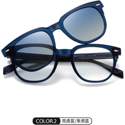 Heren Luxe Magnetische Clip-On Zonnebril Anti Blauw Licht UV400 Buiten Rijden Myopie Sterkte Brillen Myopia-4