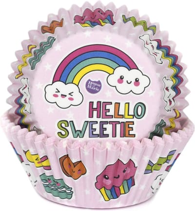 House of Marie Cupcake Vormpjes - Rainbow Pink - pk/50 - Baking Cups voor Muffins en Cupcakes