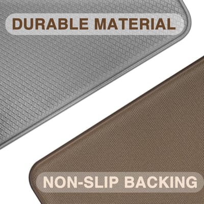 Famanu – Keukentapijt - pvc - antislip - wasbaar - anti - vermoeidheid - keukenloper - waterdicht - rubberen tapijt voor keuken - hal - wasruimte - kantoor - grijs - 44 x 150 cm