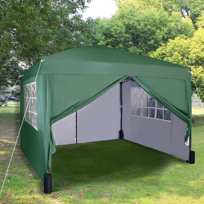Pop-up Tuinpaviljoen 3x3m | Inklapbare Partytent met Zijwanden en Windschermen