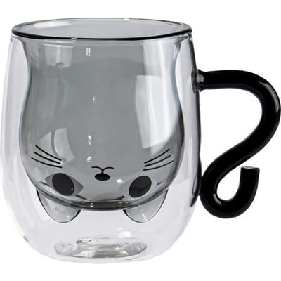 Creatieve Schattige Kat Dubbellaagse Koffiemok Huisdier Dubbel Glas Mok Met Handvat Melkthee Sap Waterglas Mok Kantoor Cadeau 280ml