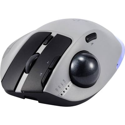 Renkforce RF-WLEM-500 Trackball Draadloos, Radiografisch, Bluetooth Optisch Grijs, Zwart 7 Toetsen 400 dpi, 800 dpi, 1600 dpi, 2400 dpi, 4800 dpi