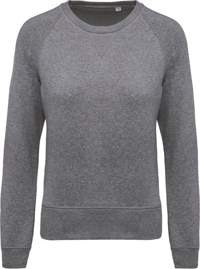 Kariban Damessweater BIO ronde hals raglanmouwen K481 - Grey Heather - XS
