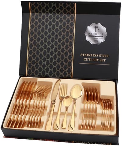 Dailygoods- Serviesset 24-delig - Roestvrij Staal - Glanzend - Elegant - Duurzaam - Voor Restaurants en Thuisdiners - Bestekset