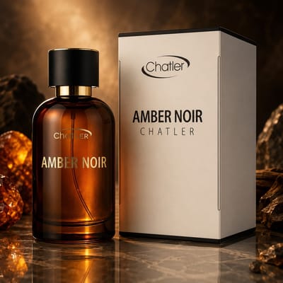Amber Noir 100ml - Chatler. Parfum voor heren Eau de Parfum, houtachtige oriëntaalse geur met noten van patchouli, vanille en intense zwarte amber