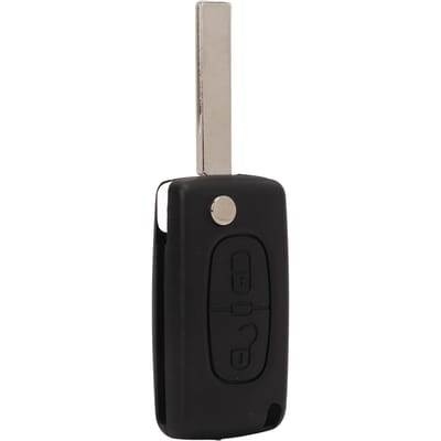 Boîtier de clé à télécommande pliable 2 boutons Noir Facile à transporter Remplacement pour Peugeot 107 207 307 307cc 308 SW 407 607 Fendu gray