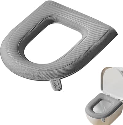 Toiletbrilhoes - WC-bril Cover - Hygiënisch Zitten - Waterdicht EVA Materiaal - 43x39 cm - Grijs