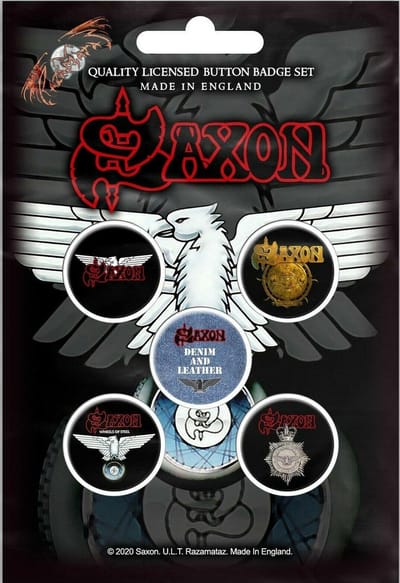Saxon button Wheels Of Steel 5-pack