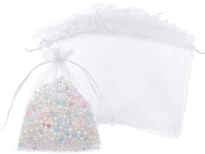 Dailygoody - Organza Zakjes - Cadeau Trekkoord Zakken - 100 Stuks - Lavendel - Snoepverpakking - Feestelijke Bruiloft Gunsten