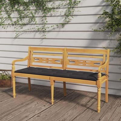Tuinbank Kussen - Bank Kussen - Buiten Zitten - Ademend en Duurzaam - 150 cm - Antraciet