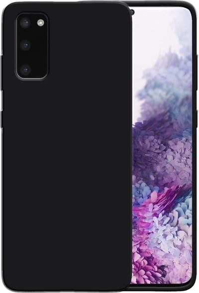 Smartphonica Siliconen hoesje voor Samsung Galaxy S20 case met zachte binnenkant - Zwart geschikt voor Samsung Galaxy S20