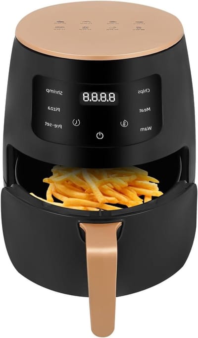 Heteluchtfriteuse - Airfryer XXL - Gezond Koken - XXL Capaciteit - 35 Liter - Zwart Goud
