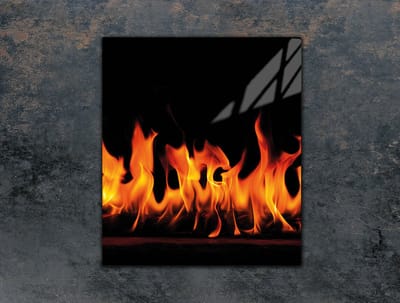 TMK ArtDeko - Snijplank van Gehard Glas - 45x52 cm - Vuureffect - Veelzijdig en Veilig