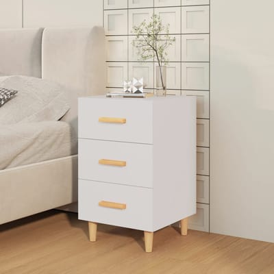 vidaXL - Nachtkastje - 40x40x66 - cm - bewerkt - hout - wit