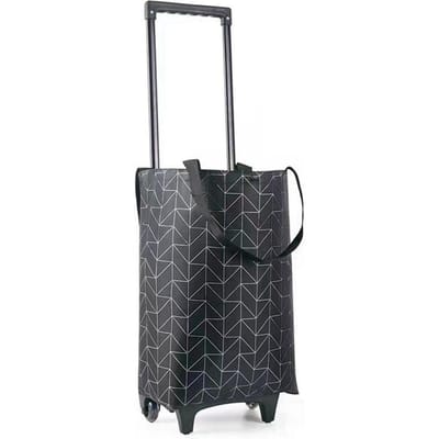 Opvouwbare Oxford stoffen telescopische boodschappentas, boodschappentrolley met wielen gray