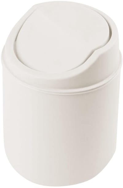 Mini afvalemmer - Tafelbakje Deksel - Bureau Opruimen - Ruimtebesparend Design - 1.5 Liter - Beige